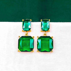 Emerald Drop Statement Earrings