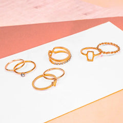 Pack of 8 Golden Western Rings Combo
