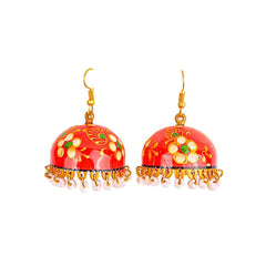 Floral Meenakari Bell Jhumka