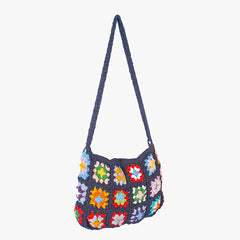 Vibrant Black Crochet Sling Bag