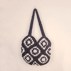 Ivory Noir Crochet Shoulder Bag