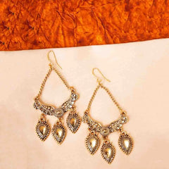 Intricate Antique Teardrop Dangle Earrings