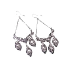 Intricate Antique Teardrop Dangle Earrings