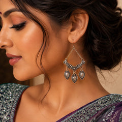 Intricate Antique Teardrop Dangle Earrings