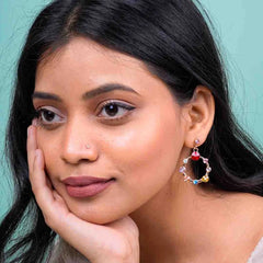 Radiant Colourful Gemstone Drop Earrings