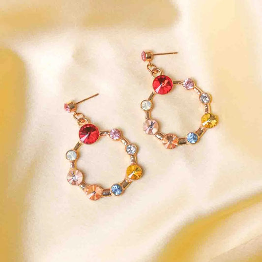 Radiant Colourful Gemstone Drop Earrings