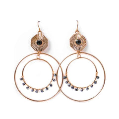 Golden Chic Layered Round Circular Dangle Earrings