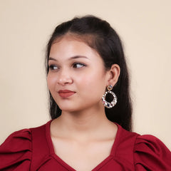 Electric Hammered Gem Drop Earrings