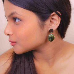 Marble Resin Drop Earrings