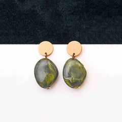 Marble Resin Drop Earrings