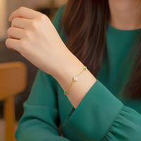 Delicate Floral Chain Bracelet - 18K Gold Plated