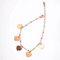 Beaded Heart Chain Bracelet