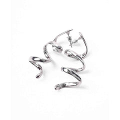 Electric Silver Spiral Drop Earrings