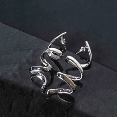 Electric Silver Spiral Drop Earrings