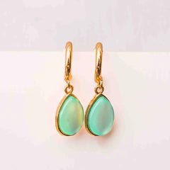 Opalescent Teardrop Hoops