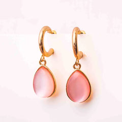 Opalescent Teardrop Hoops