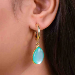 Opalescent Teardrop Hoops
