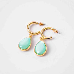 Opalescent Teardrop Hoops