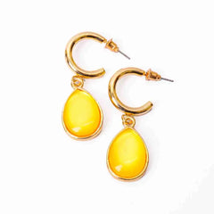 Opalescent Teardrop Hoops