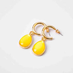Opalescent Teardrop Hoops
