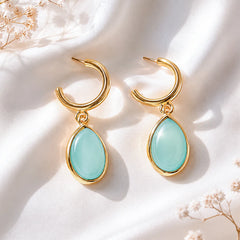 Opalescent Teardrop Hoops