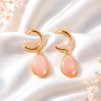 Opalescent Teardrop Hoops