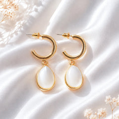 Opalescent Teardrop Hoops