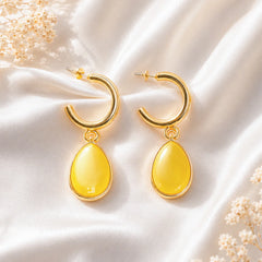 Opalescent Teardrop Hoops