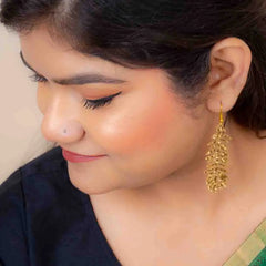 Textured Leaf Dangle Earrings