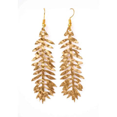 Textured Leaf Dangle Earrings