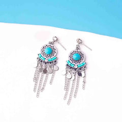 Boho Turquoise Stone Drop Earrings