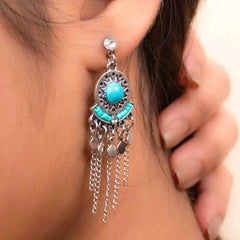 Boho Turquoise Stone Drop Earrings