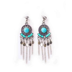 Boho Turquoise Stone Drop Earrings