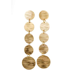 Brass Disc Dangle Earrings