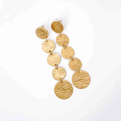 Brass Disc Dangle Earrings