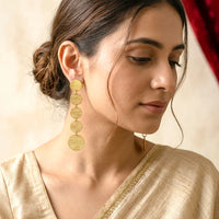 Brass Disc Dangle Earrings