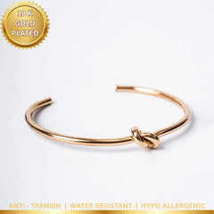 Knot Open Cuff Bracelet - 18K Gold Plated