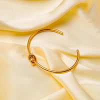 Knot Open Cuff Bracelet - 18K Gold Plated