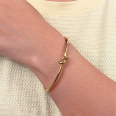 Knot Open Cuff Bracelet - 18K Gold Plated