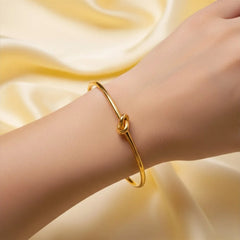 Knot Open Cuff Bracelet - 18K Gold Plated