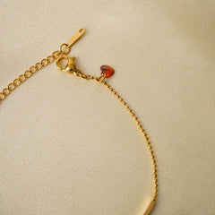 Heart Charm Bar Bracelet - 18K Gold Plated