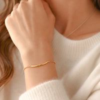 Heart Charm Bar Bracelet - 18K Gold Plated