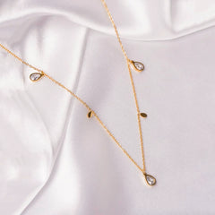 Teardrop Chain Necklace - 18K Gold Plated