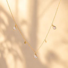 Teardrop Chain Necklace - 18K Gold Plated