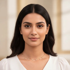 Dainty Pearl Dangle Chain Necklace - 18K Gold Plated