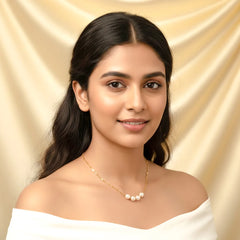 Pearl Chain Necklace - 18K Gold Plated