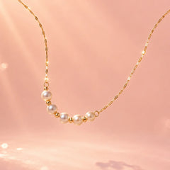 Pearl Chain Necklace - 18K Gold Plated
