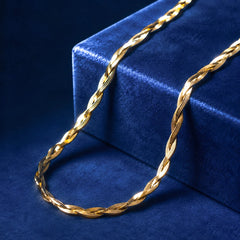 Interwoven Snake Chain Necklace - 18K Gold Plated