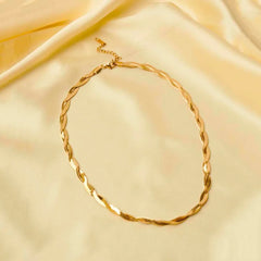 Interwoven Snake Chain Necklace - 18K Gold Plated