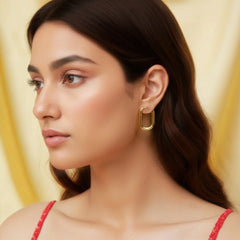 Golden Oval Hoops - 18K Gold Plated